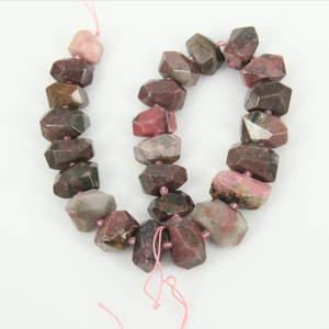 Pépite de rhodonite de haute qualité à facettes dégringolé pierres précieuses percées brin complet collier de guérison en cristal de pierre naturelle grossiste - Product Image 3