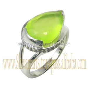 Beautiful Fashion 925 Sterling Silver Green Calcite <b>CZ</b> Gemstone <b>Ring</b> Indian Handmade Silver Jewelry Eternity Vermeil <b>Rings</b> - Product Image 2