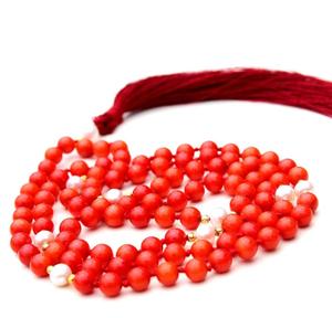 Comprar Venta caliente de piedras preciosas hechas a mano Coral rojo 108 oración Mala cuentas anudadas tibetano oración cuentas - Product Image 4