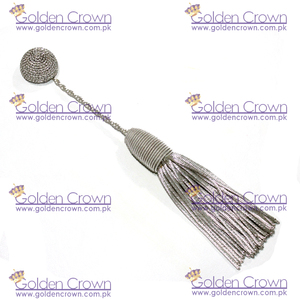 <b>Silver</b> Metallic Graduation Bullion Tassel Decorative Doctoral Tam with Bullion Tassel - Product Image 4