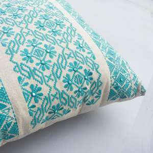Indian <b>Green</b> Geometric Embroidery 16 X 16 Inch Latest Design Cushion <b>Covers</b> Home Decor Customized - Product Image 4