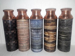 Ensemble de bouteilles d'eau en cuivre pur 100% bouteille d'eau imprimée en cuivre bouteilles d'eau en cuivre conscientes et décoratives de qualité supérieure - Product Image 6