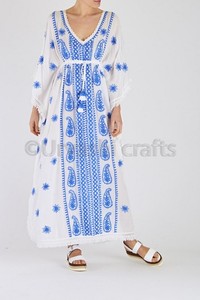 พิเศษ Kaftan สำหรับหญิงหญิงชุดแขนยาว V คอ One ชิ้นที่สวยงามทำงาน Kaftan - Product Image 3