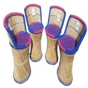 เก้าอี้บาร์สตูลหวายคลาสสิก,ชุดเก้าอี้สตูลบาร์สูงสีฟ้า4ตัวและเก้าอี้สตูลบาร์ออตโตมันพร้อมสวนทรงสูงทันสมัยด้านหลังสูง - Product Image 1