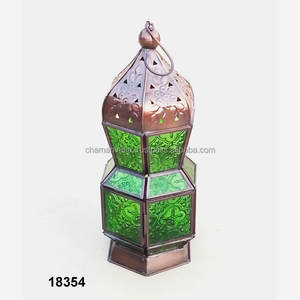 Lanterne marocaine plaqué cuivre, pour la viande et en verre, nouveauté - Product Image 1