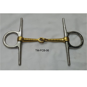 Broca snaffle de mejilla completa de acero inoxidable con junta de latón para entrenamiento de caballos Producto de broca para montar a caballo - Product Image 1