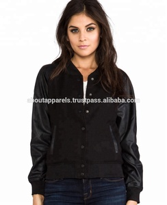 Conception personnalisée OEM Vestes universitaires 100% laine de haute qualité Noir Collège Université Vegan Cuir Manches Fourrure Logo Hiver - Product Image 5