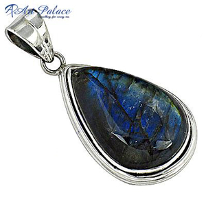 Pendentif pierre précieuse Labradorite naturelle pierre taillée à facettes en forme de poire pour la fabrication de bijoux argent pour cadeau - Product Image 1