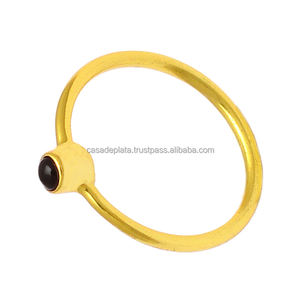 Gold Plated Garnet 925 <b>Silver</b> Band Style <b>Ring</b> Round Brilliant Cut Black Garnet Gemstone Best Price <b>Ring</b> <b>for</b> Women ,unsex, <b>Men</b> - Product Image 2