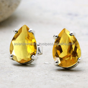 925สเตอร์ลิงเงิน Citrine QUARTZ อัญมณีทอง Vermeil เครื่องประดับแฟชั่นทำด้วยมือที่สวยงาม - Product Image 1