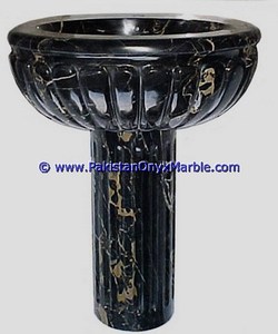 Éviers à pédales de marbre uniques, noir et or, pied libre - Product Image 6