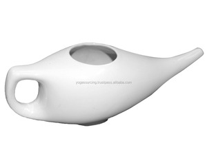 Jarra Nasal de Cerámica Blanca Esmaltada para Lavado Nasal, Tamaño Estándar, Calidad Premium, Parches Corporales - Product Image 1