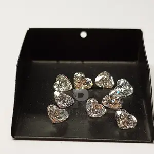 Chipset de pierres naturelles en diamant poli, 0.50 à 0.59, pour soins du laboratoire, fabrication de bijoux, HPHT, coupe de cœur