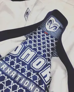 Kimono jiu-jitsu Gi BJJ, seragam seni bela diri Logo kustom grosir untuk kompetisi latihan