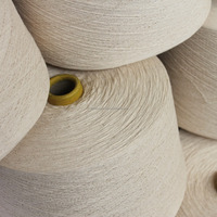 Fil de coton biologique régénéré 100 % NE 20/1, blanc brut, cardé, à extrémités ouvertes, pour tricoter des t-shirts, projets manuels, haute uniformité, recyclé