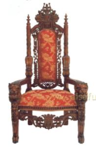 ชุดโต๊ะอาหารแบบดั้งเดิมลายสิงโต  หรูหรา ทำจากไม้มะฮอกกานีแท้ สีน้ำตาล  พร้อมเก้าอี้ทรงบัลลังก์แกะสลักลายหัวสิงโต สำหรับห้องครัว - Product Image 2