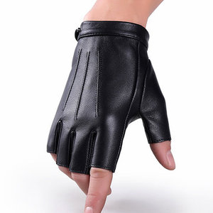2025 nuevos modelos hechos a medida medio dedos guantes de mano guantes deportivos ciclismo Biker malla transpirable con piel de cabra de cuero genuino - Product Image 3
