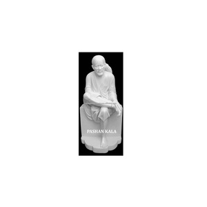 Estatua de alta calidad de mármol blanco pintado a mano, estatua de venado de la cultura india - Product Image 1