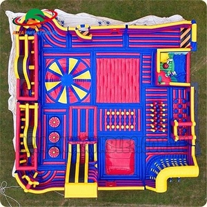 Nuevo <span class=keywords><strong>Parque</strong></span> Temático de desafío rojo inflable al aire libre para juegos deportivos interactivos - Product Image 2