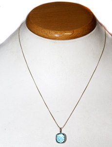 <b>Blue</b> <b>Topaz</b> Gemstone 925 Sterling Silver Solid <b>Necklace</b> Elegant Jewelry for Weddings and Engagements Wholesale Supply - Product Image 3