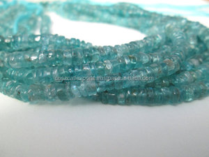 Perles rondes Heishi en Apatite naturelle, perles lisses, pierres précieuses 4.5 à 6.5mm, livraison gratuite - Product Image 3