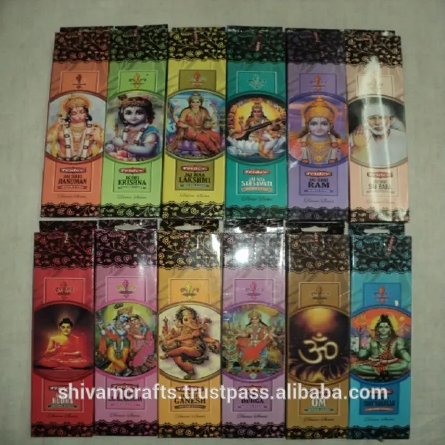 indian gods prints pack incense sticks from india