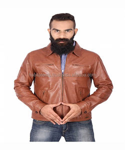 Wholesale Brown Pure Sheep Soft Leather <b>Jacket</b> <b>for</b> <b>Men</b> Four Pockets Winter Fall Sale Lambskin <b>Men</b> <b>Jackets</b> - Product Image 6