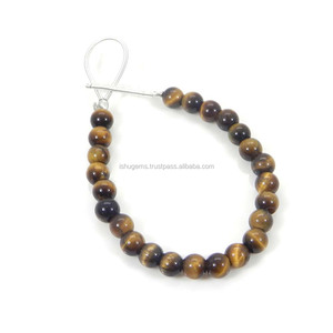 สวยคุณภาพดีตาเสือเรียบธรรมดาลูกปัด4มม. พลอย3.9นิ้วความยาว12.80 Cts ลูกปัด - Product Image 1