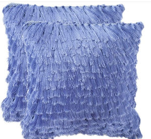 100% tissé à la main Shaggy taie d'oreiller carré tricoté à la main décoré taie d'oreiller Style uni pour la décoration de la maison en gros - Product Image 1