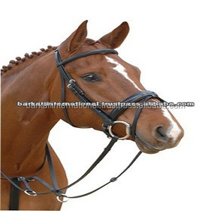 Bride en cuir rembourrée souple avec licou de corde Flash Nose Band pour chevaux - Product Image 2
