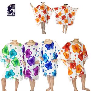 Blusa Túnica Estilo Boho Hippie con Estampado de Hibisco - Product Image 2