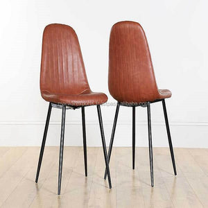 Silla de cuero industrial moderna para el hogar, comedor, hotel, restaurante, muebles de gabinete de metal y hierro para sala de estar - Product Image 6