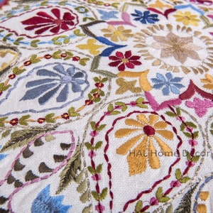 Housse de coussin brodée personnalisée par un designer, coussin décoratif en coton, vente en gros de housse de coussin mandala - Product Image 3