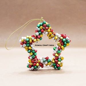 Adornos de Navidad, cascabeles de metal, Corazón Dorado, estrellas, adornos de Navidad, venta al por mayor - Product Image 4