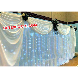 ม่านฉากหลังแบบมีไฟสำหรับเวทีงานแต่งงาน,ม่านฉากหลังแบบตัดสไตล์โมเดิร์นสำหรับงานแต่งงาน - Product Image 1