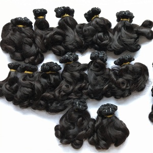 Super Double Drawn Hair Brazilian Hair Curly Weft Hair No <b>tangle</b> No Shedding - Product Image 1