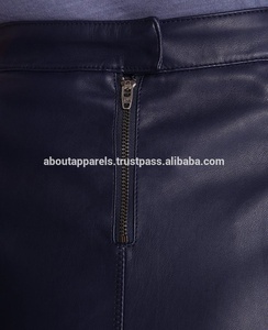 Minifalda de piel de oveja auténtica transpirable negra de chica sexy de última moda al por mayor a granel - Product Image 5