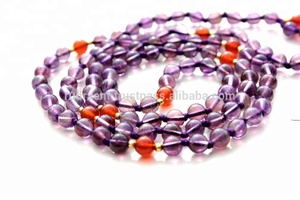 Améthyste Hindu Mala Perles Gemstone Tassel Necklace Spiritual Mala Necklace Handmade Gemstone Jewelry Necklace Gift - Product Image 4
