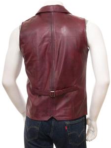 Gilet d'automne en cuir véritable pour homme, veste de motard de bonne qualité, bordeaux, printemps, été, automne et hiver - Product Image 2