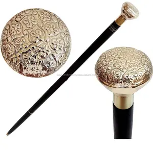 古董复古木制手杖/手杖实心维多利亚设计黄铜手柄给每个人的最佳礼物CHWKS36023