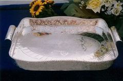 Plateau de service en argent, rectangle en laiton antique, pour la maison, bar, restaurant et cadeau - Product Image 2