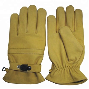 Gants en cuir doublés de fourrure de daim, classiques, chauds pour l'hiver, en cuir véritable, doux, noirs, unis, style HEN australien, USA 2026 - Product Image 1