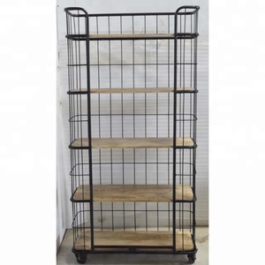 Modern Industrial Iron Wooden <b>Shelve</b> Versatile Home Furniture for Farmhouse Retail Store Shop Living Room Hotel-Made <b>Metal</b> - Product Image 4