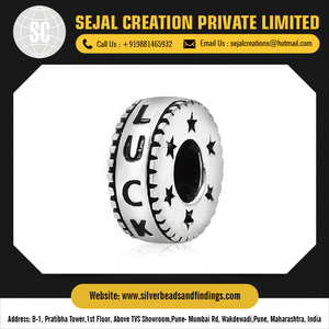 ตัวเว้นช่องเงินสเตอร์ลิง ลูกปัดเงินสเตอร์ลิง B69 ขายส่ง อุปกรณ์ทำเครื่องประดับคุณภาพสูง - Product Image 2