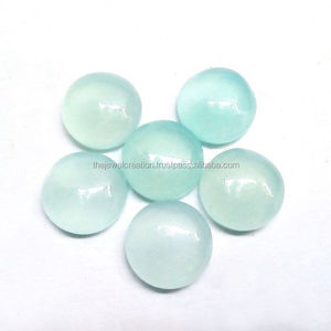 8mm Naturel Aqua Bleu Calcédoine Lisse Rond Lâche Gros Cabochons Fournisseur En Vrac Deal à Prix D'usine Boutique En Ligne Acheter Maintenant - Product Image 1