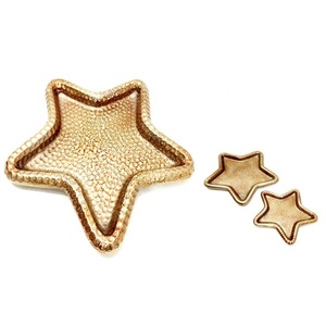 Hot Selling Antique <b>Copper</b> Finished Aluminium Metal Leaf Shape Food Serving Display Tray Dining <b>Table</b> top Decor Customization - Product Image 4