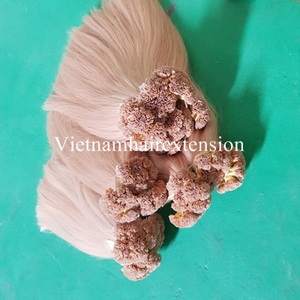 Precio de Fábrica, Cabello Remy Rubio de Venta Caliente, Punta Plana, 100% Cabello Virgen Vietnamita, Liso Sedoso, Pre-Adherido - Product Image 3