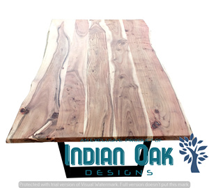 โต๊ะไม้อะคาเซียขอบสดสไตล์อุตสาหกรรมโต๊ะรับประทานอาหารแผ่นพื้นไม่ซ้ำใครเฟอร์นิเจอร์ห้องรับประทานอาหาร - Product Image 4