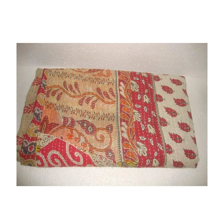 Лоскутное одеяло Kantha, двухстороннее одеяло Kantha, оптовая продажа, одеяло, покрывало, постельное белье из богемного хлопка