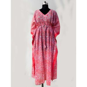 Tay Plock In Kaftan Cotton Thiết Kế <span class=keywords><strong>Maxi</strong></span> Dress Phụ Nữ Dài Áo Handmade Casual Evening Dress Up - Product Image 2